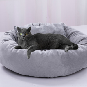Removable Calming Donut Ultra Soft Washable Cat Dog bed Fluffy Plush Pet Dog Bed Warm Round Comfy Dog Cat Pet Sofa Bed