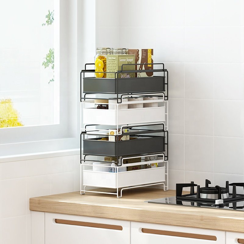 Space saving organiser pull out kitchen cabinet organizer stackable storage drawers - Image 5