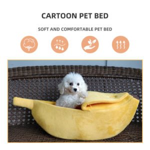 Manufacture Low Price Soft Cute Plush Sofa Pet House Banana Cat Dog Bed