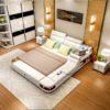 Modern Style High Quality Double Bed Design Furniture Available in Different Sizes Dauble Leather Bed Bedroom Home Furniture