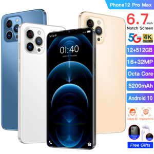 Phone12 Pro Max 6.7inch Cell Phone 512GB High Cost Performance 4G 5G Gaming Mobile Phones