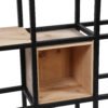 Modern cubic wooden Iron bookshelf industrial shelf for home living room cafe home furniture
